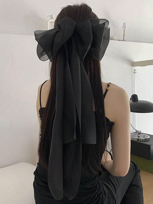 New European Style Gauze Bowknot Hair Clip, Elegant & Fashionable Headwear FOR GIRLS