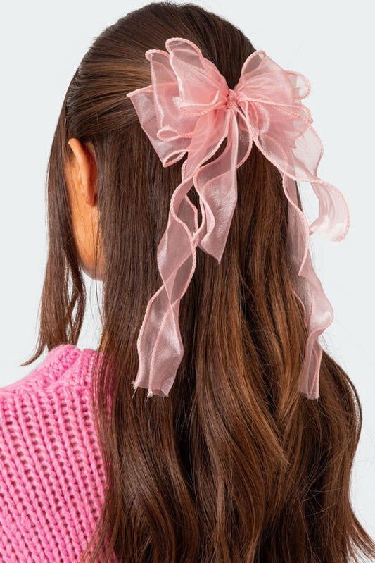 Frilled Bow Hair Clip