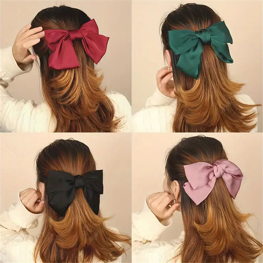 2pcs Fabric Bow Hair Clips ins Princess Style Bangs Clip